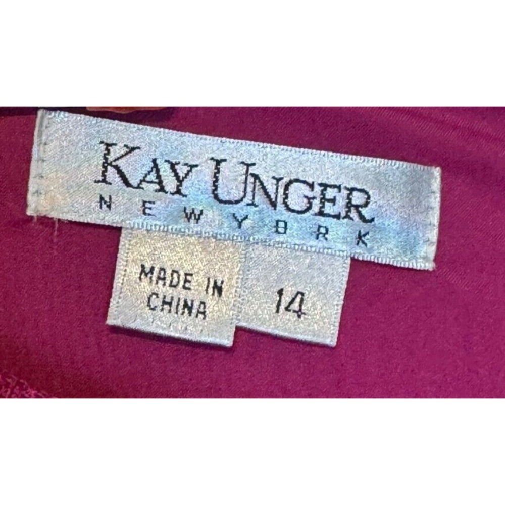 Kay Unger Women Shift Dress Lined Sleeveless Gold Shoulder Fuchsia Pink‎ 14 - Picture 5 of 11
